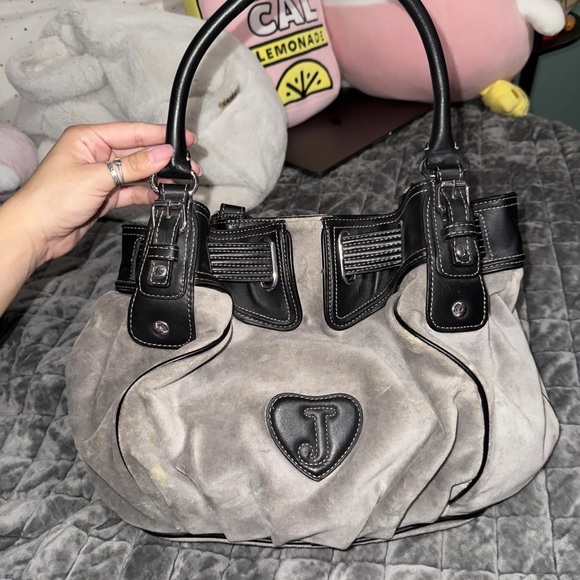 Juicy Couture Elegant Black and Gray Shoulder Bag